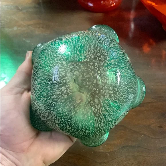 Murano Vintage Green Art Deco Dish - Picture 3 of 3